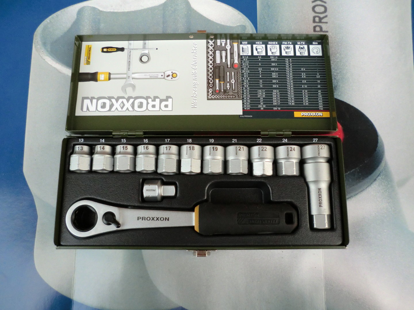 Proxxon Werkstatt-Spezialsatz 23604 von 13-27 mm mit Umschaltratsche 14-teilig 