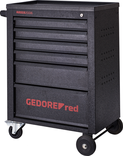 Gedore red Werkstattwagen MECHANIC mit 6 Schubladen, schwarz, matt