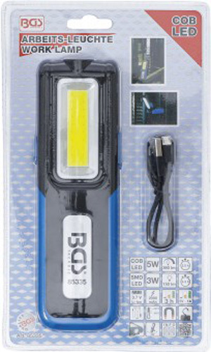 BGS COB-LED Arbeitsleuchte Lampe mit Magnet, Haken, Kopf- und Hauptlicht