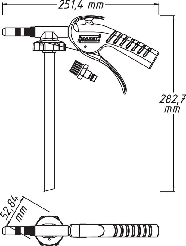 Hazet 9042P-4 Karosseriepistole für Unterbodenschutz und Hohlraumversiegelung